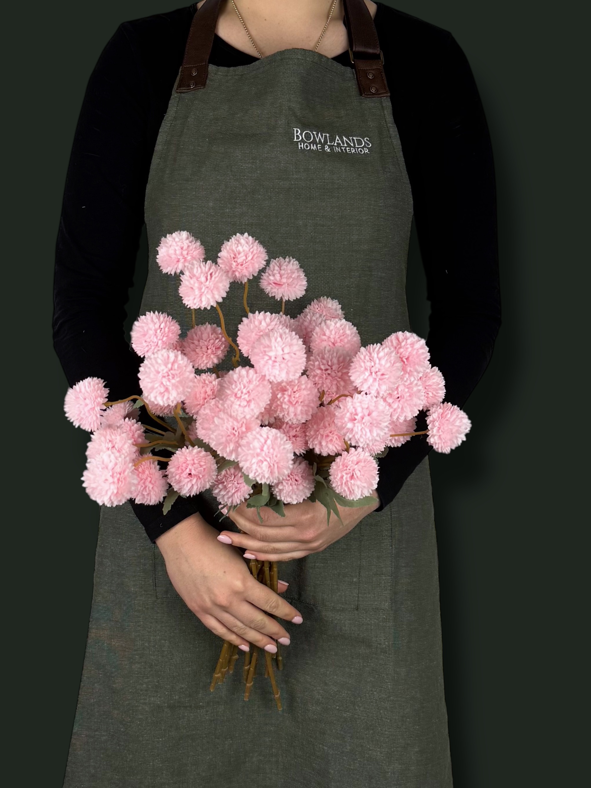 Small Head Faux Pink PomPom Dahlias - (10 Stems / 50 Heads)