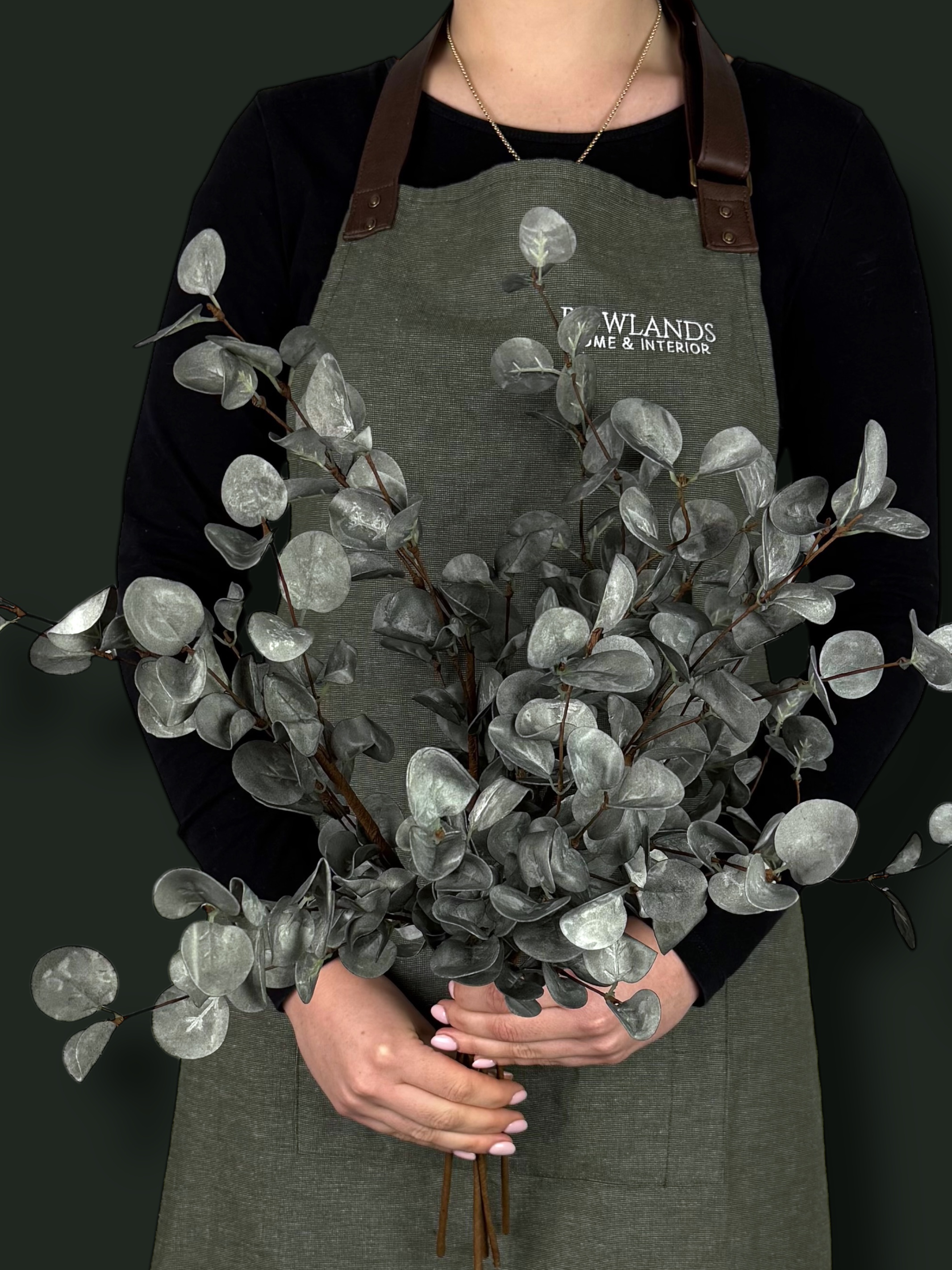 Large Faux Green Eucalyptus Stems (5 Stems)