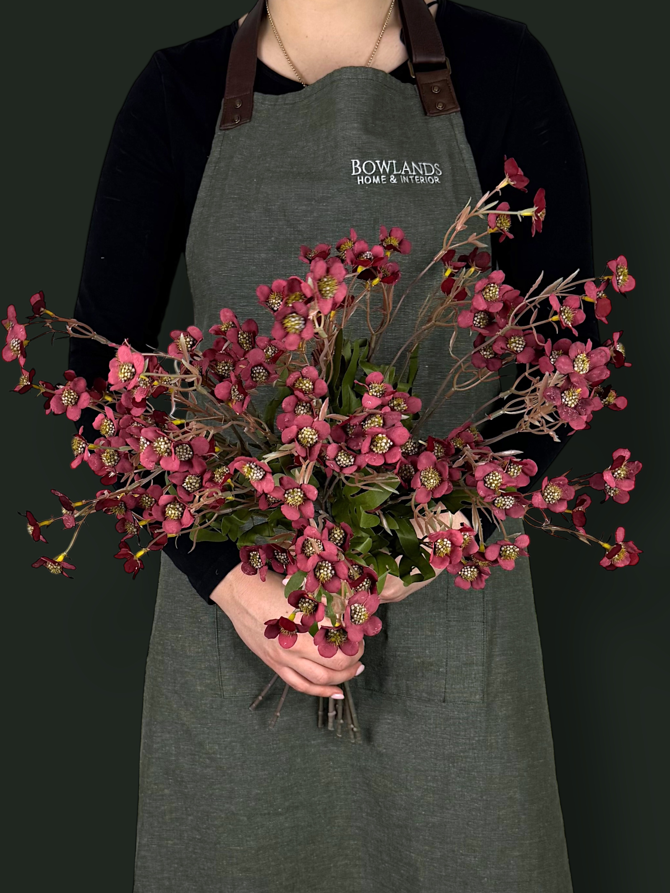 Faux Red Field Flowers - (10 Stems / 150 Heads)