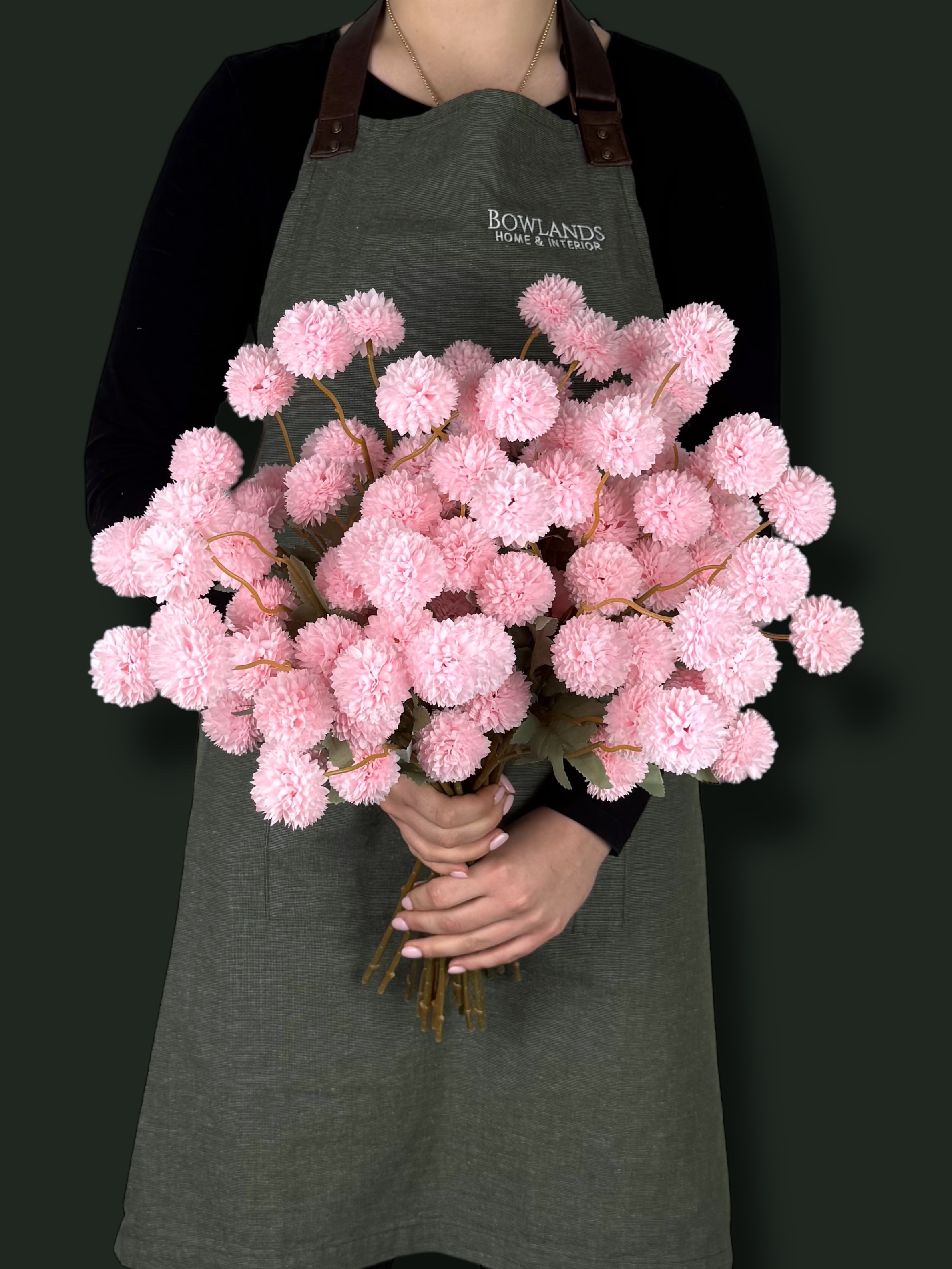 Small Head Faux Pink PomPom Dahlias - (20 Stems / 100 Heads)