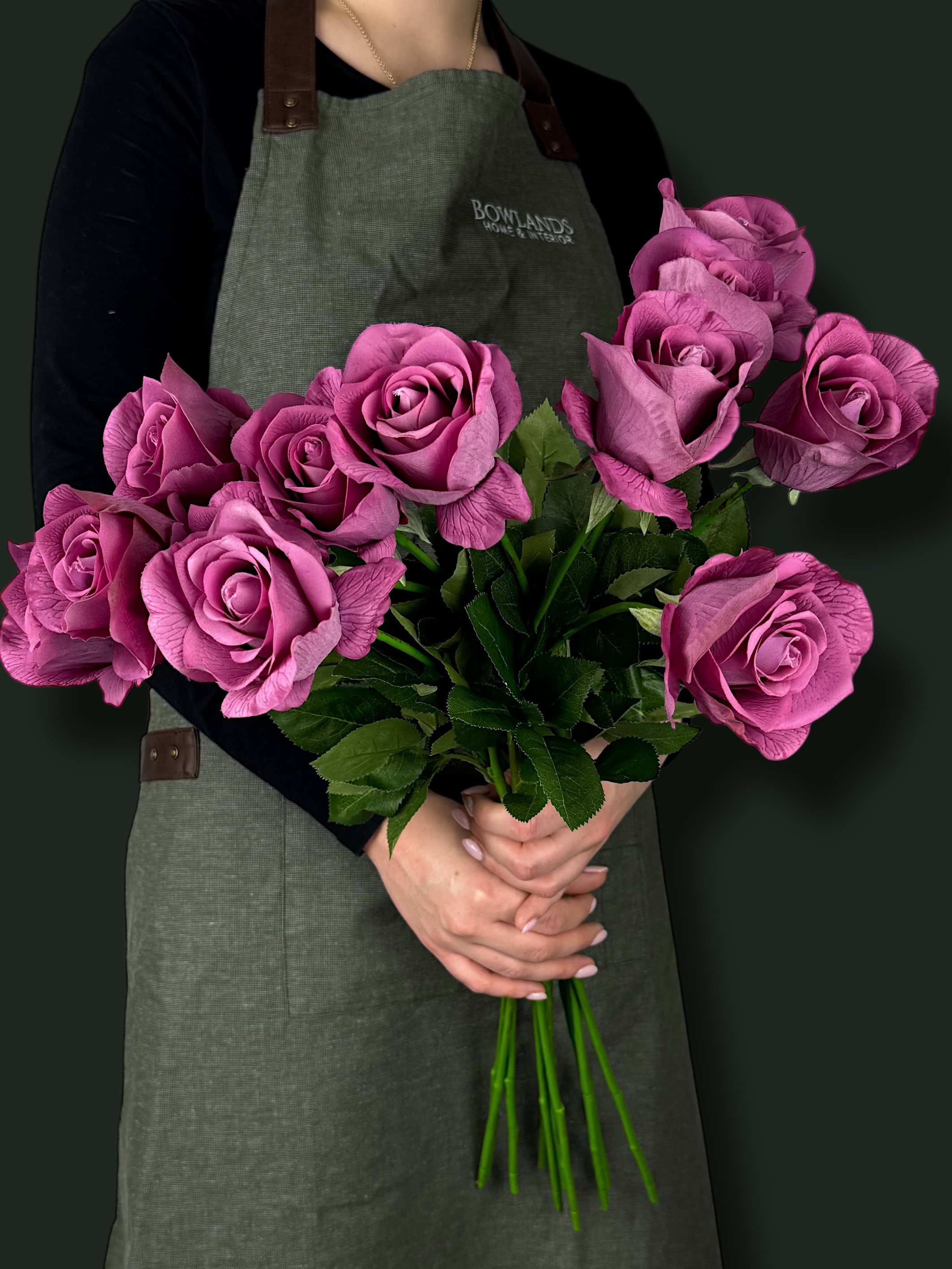 Faux Single Stem Purple Roses