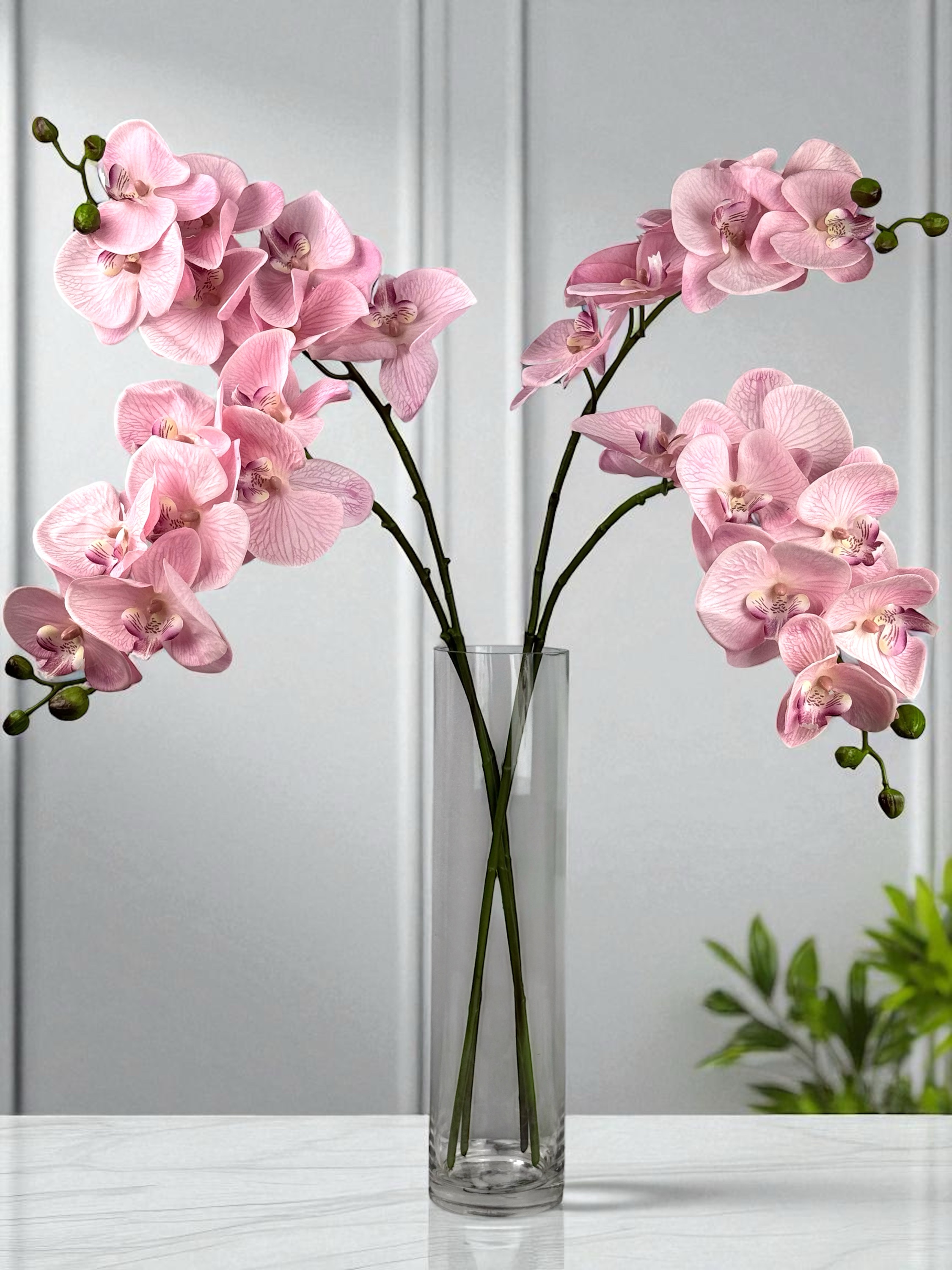Large Faux Pink Orchid Stems