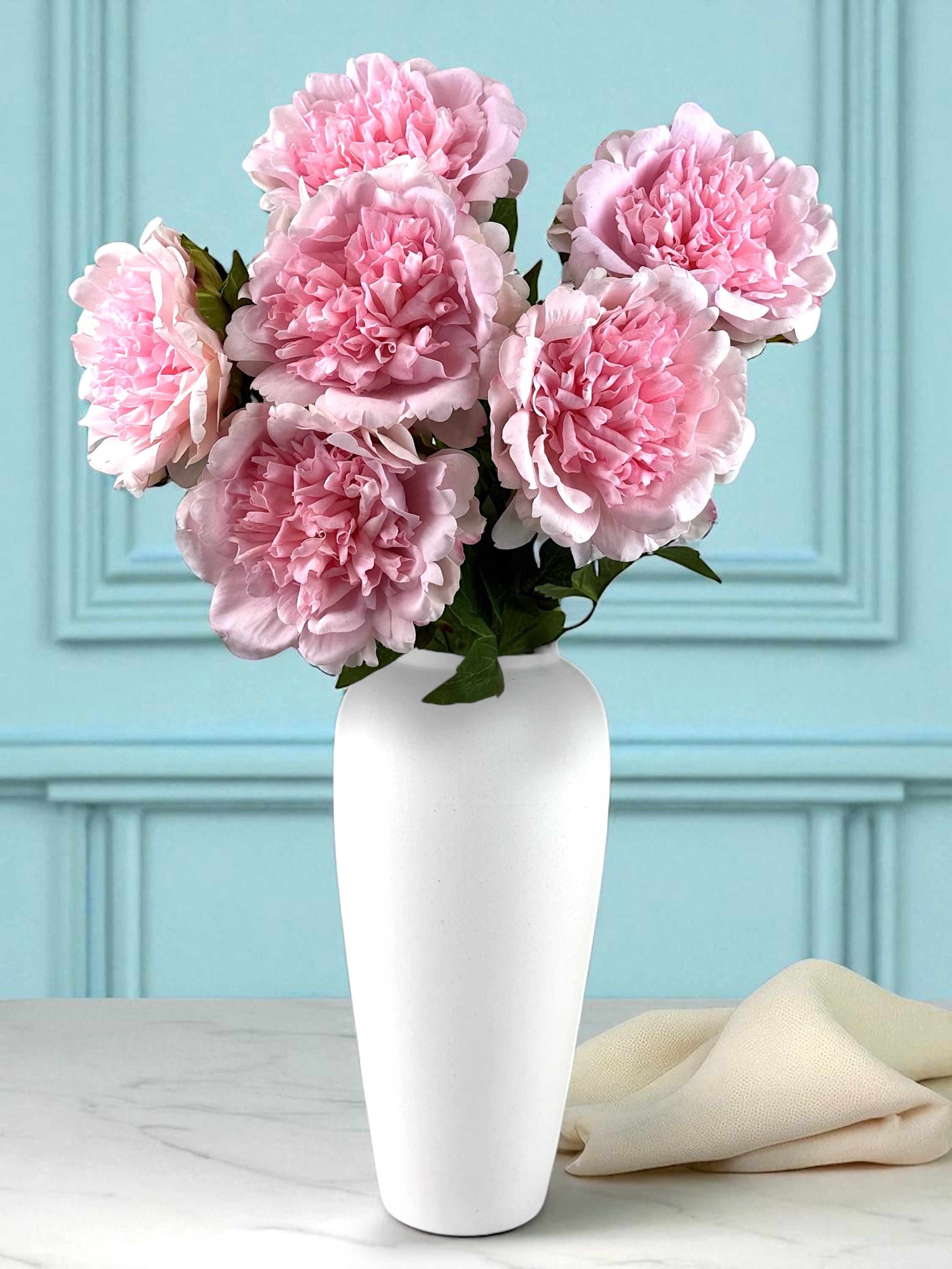 Large Faux Pink Peony Stems