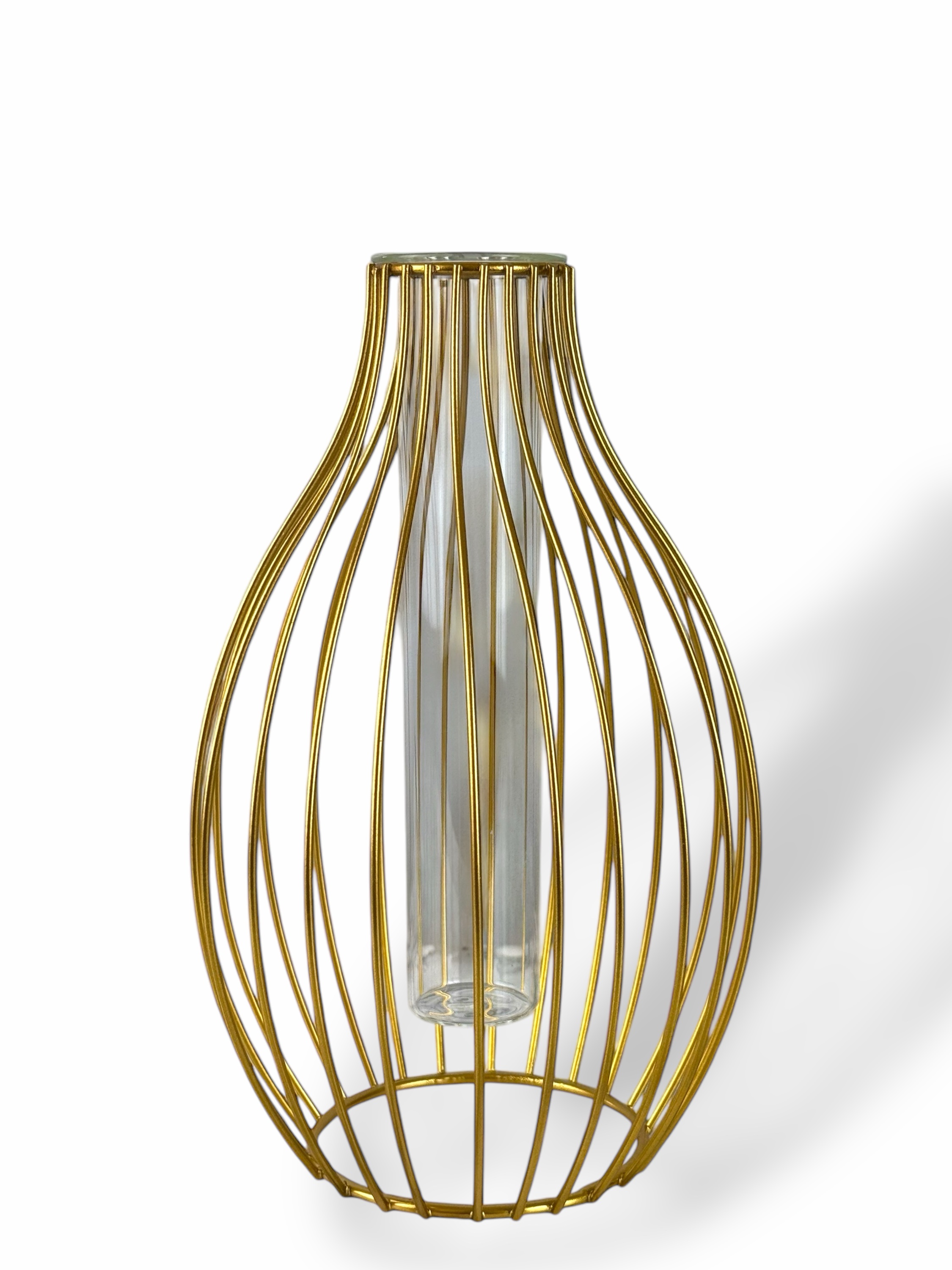 Bowlands Sketch Vase (24cm / Gold With Glass Tube)